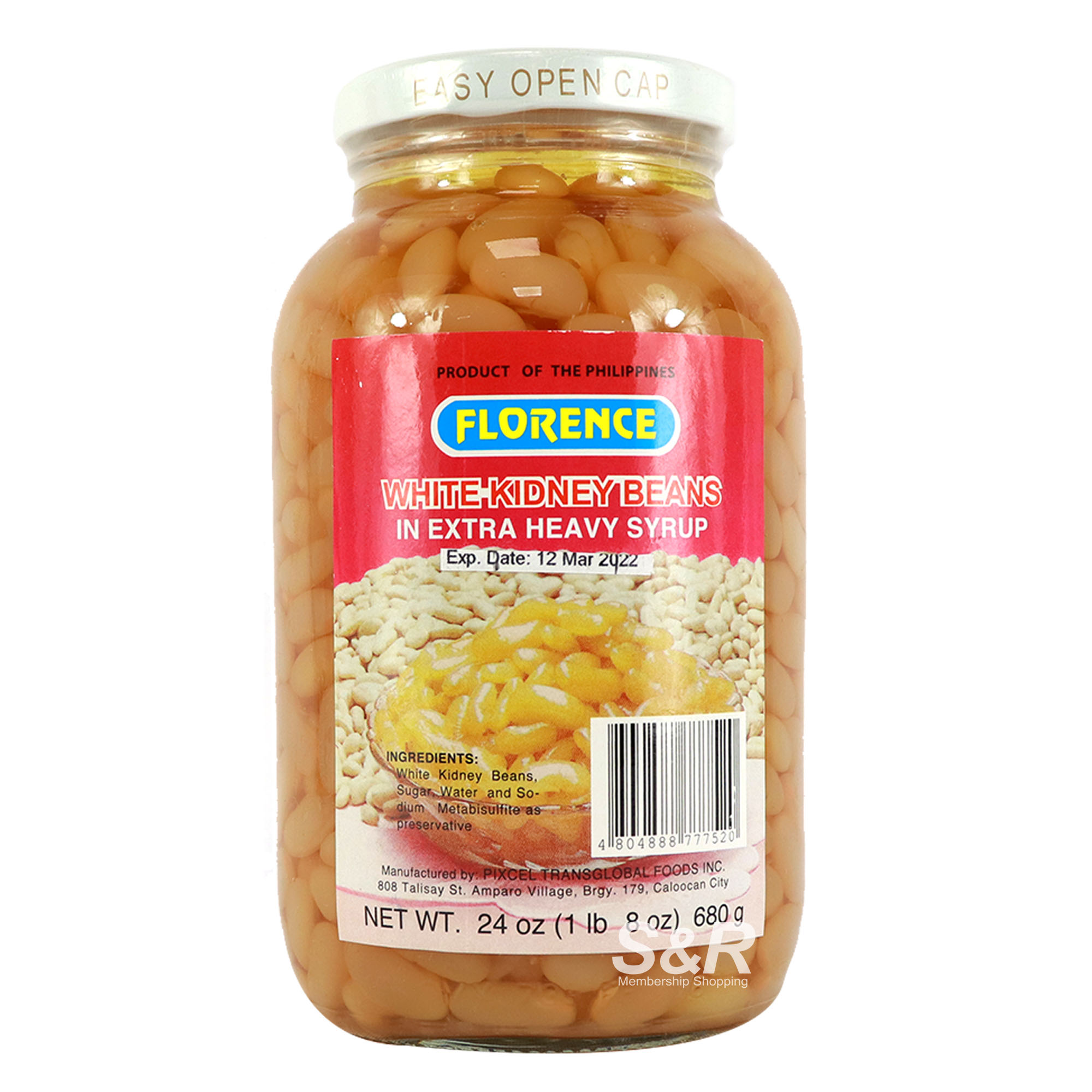 Florence White Kidney Beans in Extra Heavy Syrup 680g Florence White Kidney Beans in Extra Heavy Syrup 680g